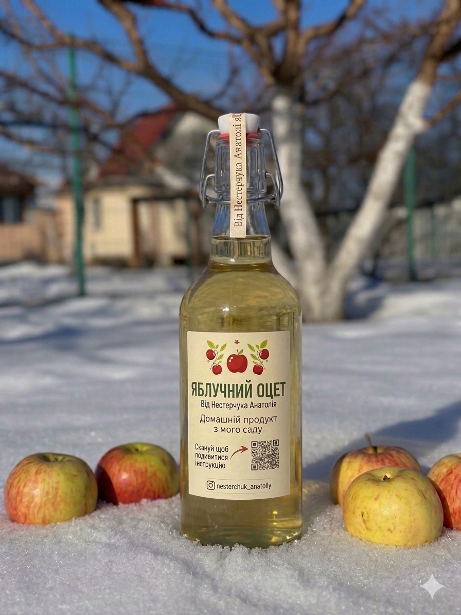 Яблучний оцет 0.5л скло