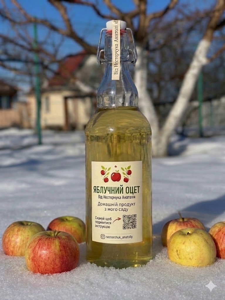 Яблучний оцет 1л скло